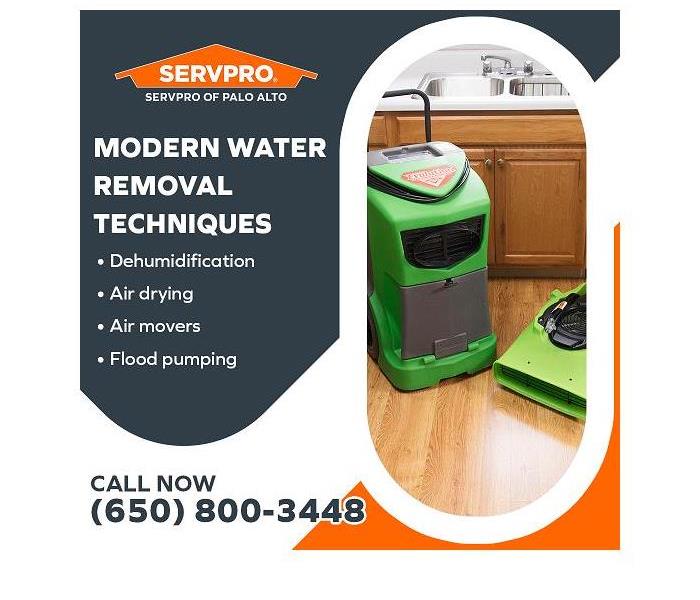 SERVPRO restoration equipment on the kitchen floor of a home